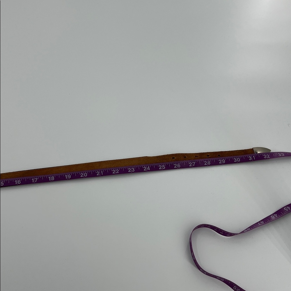 Vintage Brown Leather‎ Belt with Brass Buckle ornate western cowgirl - Picture 4 of 5